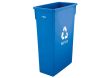 Winco PTC-23L, 23-Gal Slender Recycle Can with "Recycle" Sign, Blue (Cover Not Included)