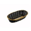 Winco PWBK-9B, 1-Dozen Oblong Black Poly Woven Basket With Gold Trim