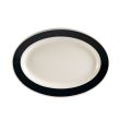 C.A.C. R-12-BLK, 10.37-Inch Stoneware Black Rolled Edge Oval Platter, 2 DZ/CS