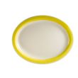 C.A.C. R-12NR-Y, 9.5-Inch Stoneware Yellow Oval Platter with Narrow Rim, 2 DZ/CS