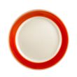 C.A.C. R-21-R, 12-Inch Stoneware Red Plate with Rolled Edge, DZ