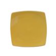 C.A.C. R-FS16-Y, 10.5-Inch Stoneware Yellow Square Flat Plate, DZ
