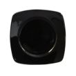 C.A.C. R-SQ21-BLK, 11.87-Inch Porcelain Black Round In Square Plate, DZ