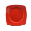 C.A.C. R-SQ21-R, 11.87-Inch Porcelain Red Round In Square Plate, DZ