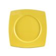 C.A.C. R-SQ21-Y, 11.87-Inch Porcelain Yellow Round In Square Plate, DZ