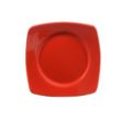 C.A.C. R-SQ8-R, 8.87-Inch Porcelain Red Round In Square Plate, 2 DZ/CS