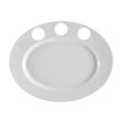 C.A.C. RCN-GP51, 15-Inch Porcelain Gourmet Oval Platter with 3 Cup Holders, DZ