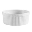 C.A.C. RKF-10, 10 Oz 4.25-Inch Porcelain White Fluted Ramekin, 2 DZ/CS