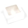 884CW, 8x8x4-Inch White Window 1-pc Automatic Cake Box, 150/BD