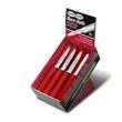 Dexter Russell S104-24R, Set of 24 Slip-Resistant Red Handle Paring Knives in Display Box