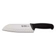 Ambrogio Sanelli SC50018B, 7-Inch Blade Stainless Steel Santoku Knife with Granton Blade, Black