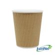 SafePro Eco SB40, 8 Oz Double Wall Biodegradable Kraft Ripple Hot Cups, 500/CS
