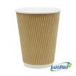 SafePro Eco SB41 12 Oz Double Wall Biodegradable Kraft Ripple Hot Cups, 500/CS