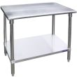 L&J SG1460, 14x60-Inch Stainless Steel Work Table with Galvanized Undershelf