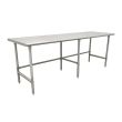 L&J SG1484-RCB 14x84-inch Stainless Steel Work Table with Cross Bar and Galvanized Legs