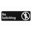 Winco SGN-336, 9x3-Inch Black Plastic "No Soliciting" Information Sign