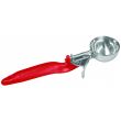 Thunder Group SLDS024L, 1.3-Ounce Stainless Steel Lever Disher, Size 24, Coated Handle, Red