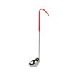 Thunder Group SLOL203, 2-Ounce One Piece Stainless Steel Ladle, Coated Hooked Handle, Red
