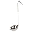 Thunder Group SLOL208, 12-Ounce One Piece Stainless Steel Ladle, Coated Hooked Handle, White
