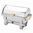 Thunder Group SLRCF0171G,8 Qt Roll Top Deluxe Chafer with Golden Handles