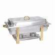 Thunder Group SLRCF0833GH, 8-Quart Stainless Steel Gold Accented Oblong Chafer