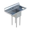 Sapphire SMS-1416D, 14x16-Inch 1-Compartment Stainless Steel Sink with Right and Left Drainboard