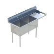 Sapphire SMS-2-1416R, 14x16-Inch 2-Compartment Stainless Steel Sink with Right Drainboard