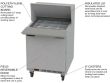 Beverage Air SPE27HC-12M, 27-Inch 1 Door Counter Height Mega Top Refrigerated Sandwich / Salad Prep Table
