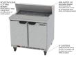 Beverage Air SPE36HC-10, 36-Inch 2 Door Counter Height Refrigerated Sandwich / Salad Prep Table with Standard Top