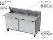 Beverage Air SPE60HC-16C, 60-Inch 2 Door Counter Height Refrigerated Sandwich / Salad Prep Table with Cutting Top