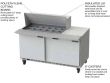 Beverage Air SPE60HC-18M, 60-Inch 2 Door Counter Height Mega Top Refrigerated Sandwich / Salad Prep Table