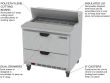 Beverage Air SPED36HC-10-2, 36-Inch 2 Drawer Counter Height Refrigerated Sandwich / Salad Prep Table