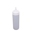 C.A.C. SQBT-W-12C, 12 Oz Plastic Clear Wide-Mouth Squeeze Bottle, 6/PK
