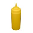 C.A.C. SQBT-W-16Y, 16 Oz Plastic Yellow Wide-Mouth Squeeze Bottle, 6/PK