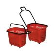 M.Fried Store Fixtures SS212RDM, Red Rolling Shopping Basket, 11 Gallon