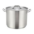 Winco SST-8, 8-Quart 6.75-Inch High 9.5-Inch Diameter Stainless Steel Stock Pot with Cover, NSF