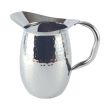 C.A.C. SWPH-2G, 64 Oz Stainless Steel Hammered Water Pitcher with Ice Guard