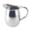 C.A.C. SWPH-3G, 96 Oz Stainless Steel Hammered Water Pitcher with Ice Guard