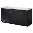 True TBB-3-HC, Black 2 Solid Door Refrigerated Back Bar Storage Cabinet, 115 Volts