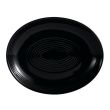 C.A.C. TG-13C-BLK, 11.5-Inch Porcelain Black Coupe Oval Platter, DZ