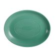 C.A.C. TG-13C-G, 11.5-Inch Porcelain Green Coupe Oval Platter, DZ