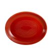 C.A.C. TG-13C-R, 11.5-Inch Porcelain Red Coupe Oval Platter, DZ