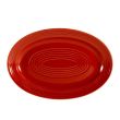 C.A.C. TG-14-R, 13.62-Inch Porcelain Red Oval Platter, DZ