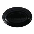C.A.C. TG-34-BLK, 9.62-Inch Porcelain Black Oval Platter, 2 DZ/CS