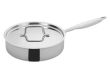 Winco TGET-3, 3-Quart Tri-Ply Stainless Steel Saute Pan w/Lid, Long Handle, NSF