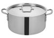 Winco TGSP-20, 20-Quart Tri-Ply Stainless Steel Stock Pot w/Lid, NSF
