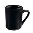 C.A.C. TM-8-BLK, 8 Oz 3.12-Inch Porcelain Black Tierra Mug, 3 DZ/CS