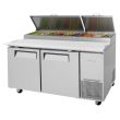Turbo Air TPR-67SD-N 2 Solid Doors Pizza Prep.Table