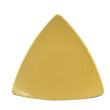 C.A.C. TRG-7-Y, 7-Inch Porcelain Yellow Triangular Flat Plate, 3 DZ/CS