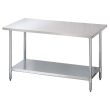 Turbo Air TSW-2448-E, 48-inch Stainless Steel Work Table with Galvanized Shelf
